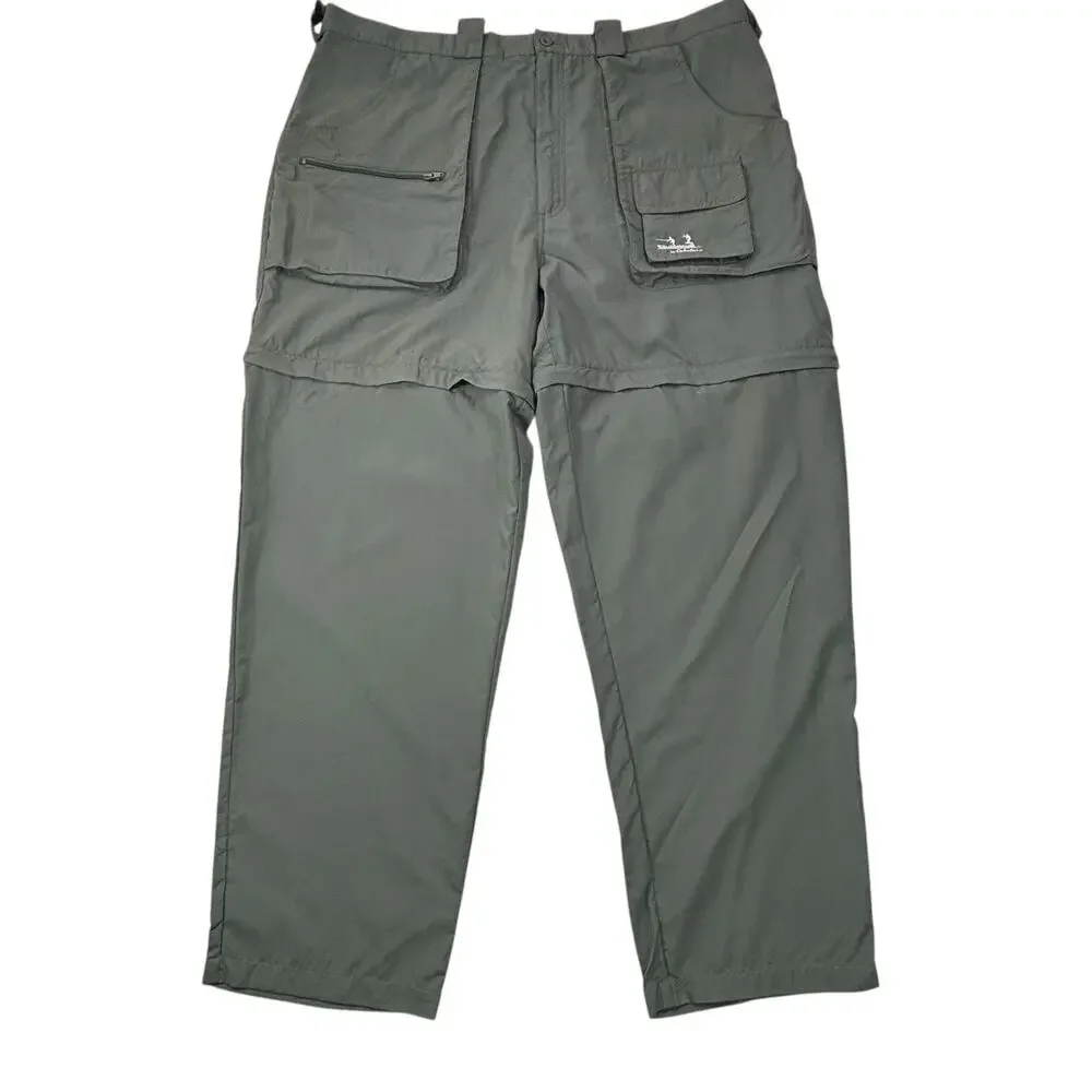 Cabelas Guidewear Convertible Zip Off Pants Men XL Green Fishing Camping Hiking‎